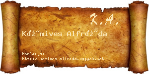Kőmives Alfréda névjegykártya